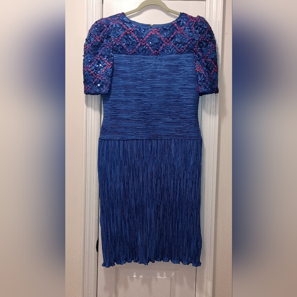 Barbara Chodos For Michael Marcella Vintage Royal Blue Dress 12